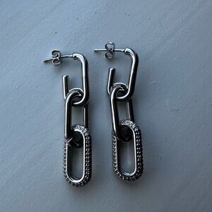 Elegant Silver Chain Link Earrings